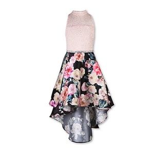Speechless Girls Ivory/Floral High Low Party Dress